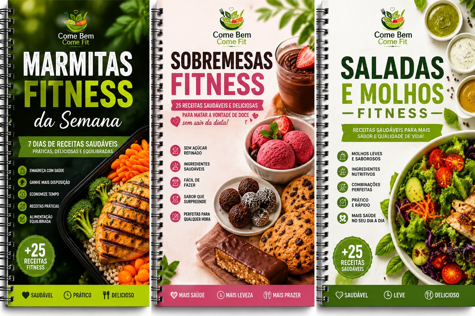 Marmitas Fitness, Sobremesas Fitness e Saladas Fitness Come Bem Come Fit